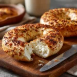 Baked cottage cheese bagels cooling