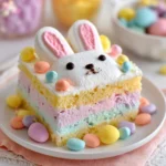 Fresh baked poke cake with hole