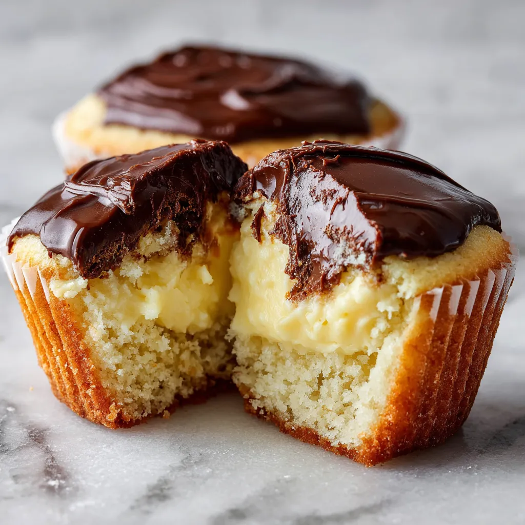 Irresistible Boston Cream Cupcakes You’ll Love – A Decadent, Homemade Classic 6 Boston cream pie cupcake on rustic table