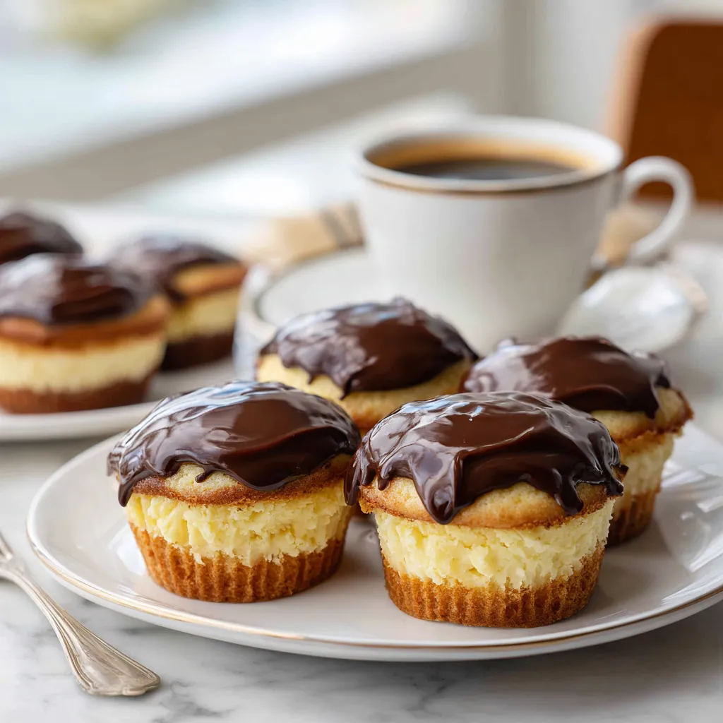Irresistible Boston Cream Cupcakes You’ll Love – A Decadent, Homemade Classic 10 Boston cream pie cupcakes served with coffee