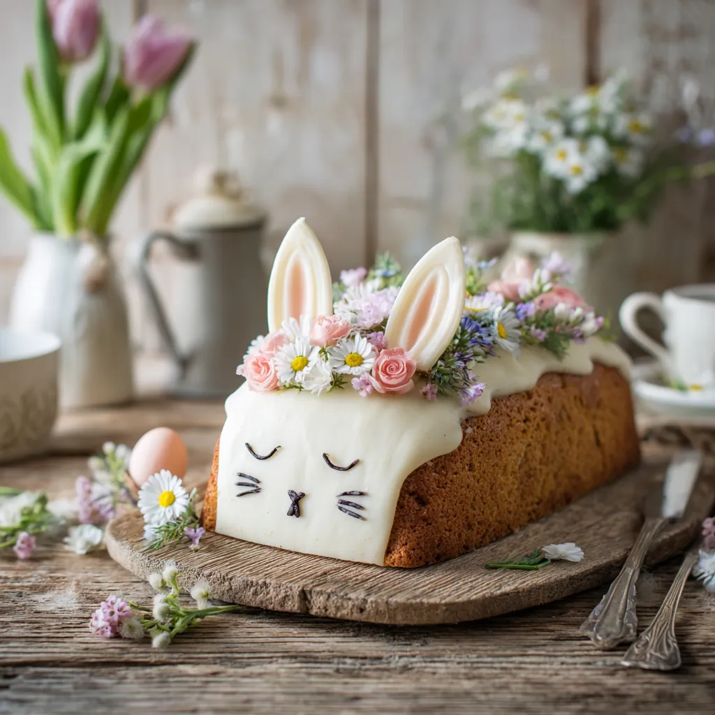 Easter Bunny Poke Cake Recipe – The Sweetest Surprise on Your Easter Table 5 Easter bunny poke cake on Easter table