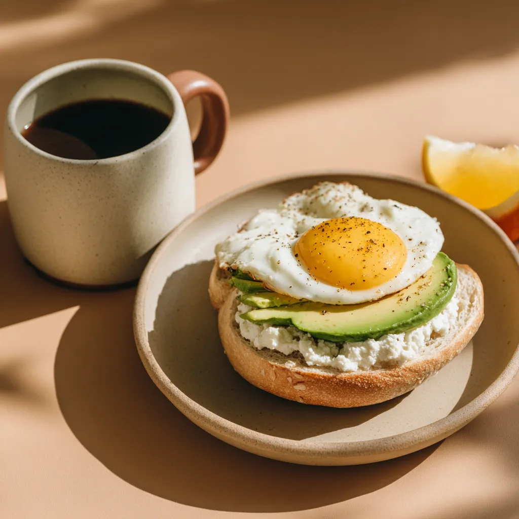 The Ultimate High-Protein Cottage Cheese Bagels – Light, Tasty, and Filling 5 Protein bagel topped with egg and avocado
