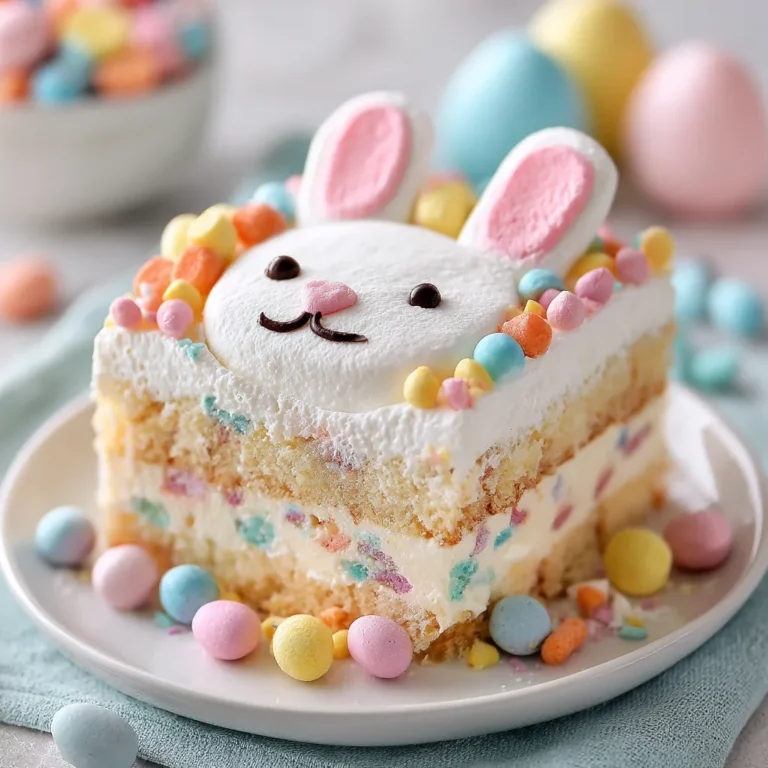 Easter Bunny Poke Cake Recipe – The Sweetest Surprise on Your Easter Table 6 Fresh baked poke cake with holes