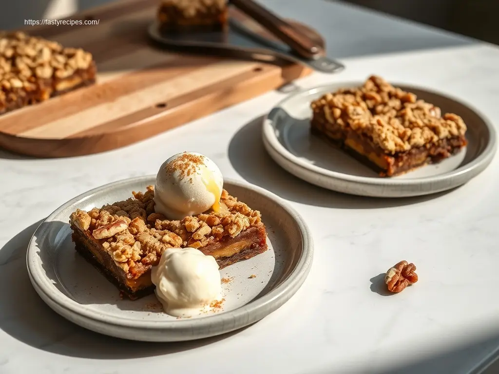 Apple Pie Brownie Bars with Streusel Topping: 10 Sweet Ideas 1 Delicious Apple Pie Brownie Bars with Streusel Topping on marble