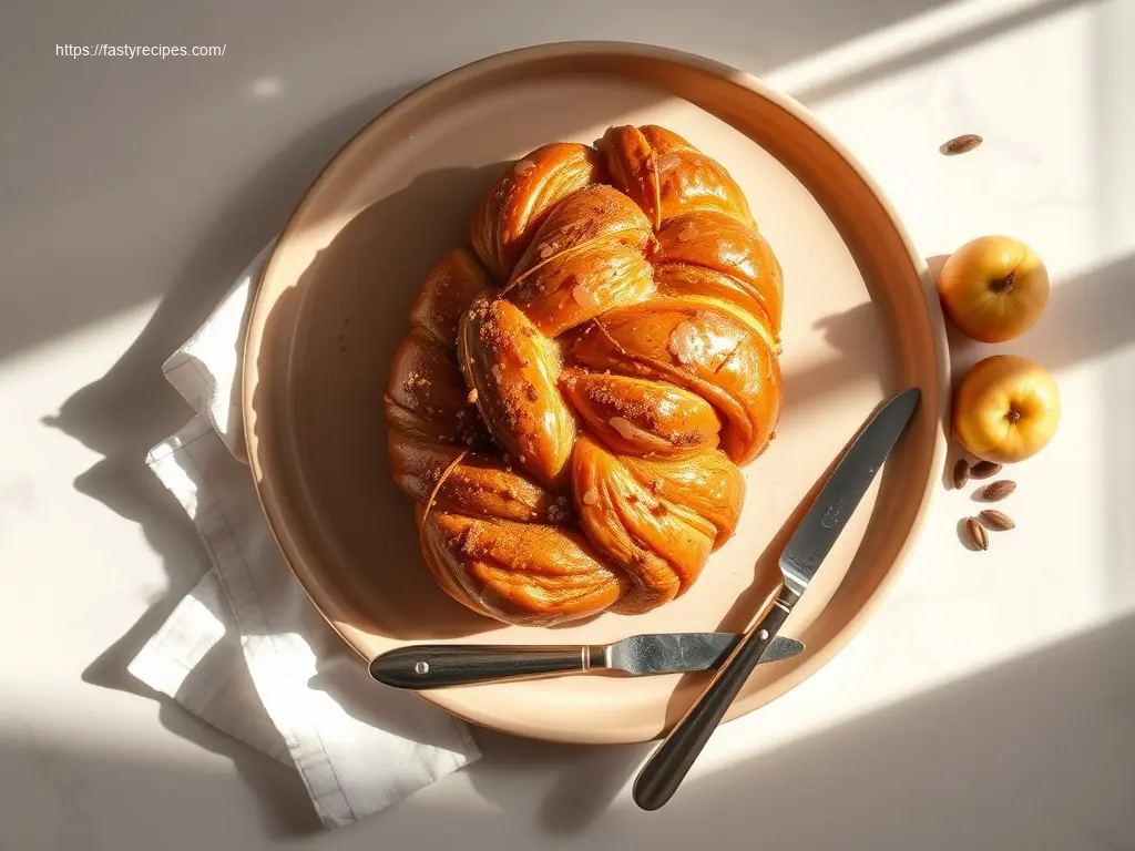 Delicious apple pumpkin brioche braid Thanksgiving treat