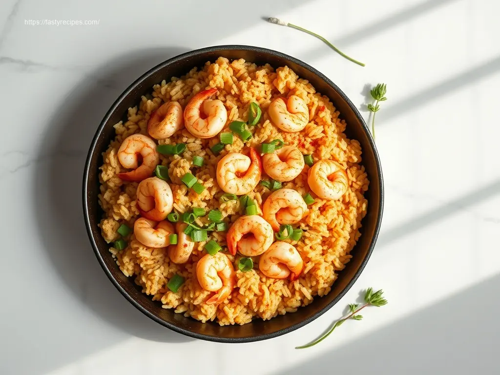 Delicious Cajun Shrimp and Rice Skillet perfect for dinner