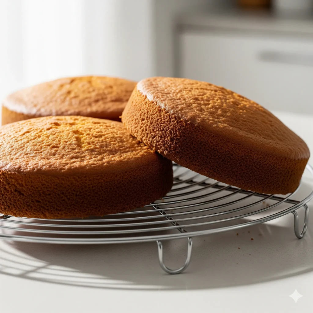 Birthday Cake: Top 6 Toppings Everyone Loves 2 Freshly baked sponge cakes cooling on a wire rack