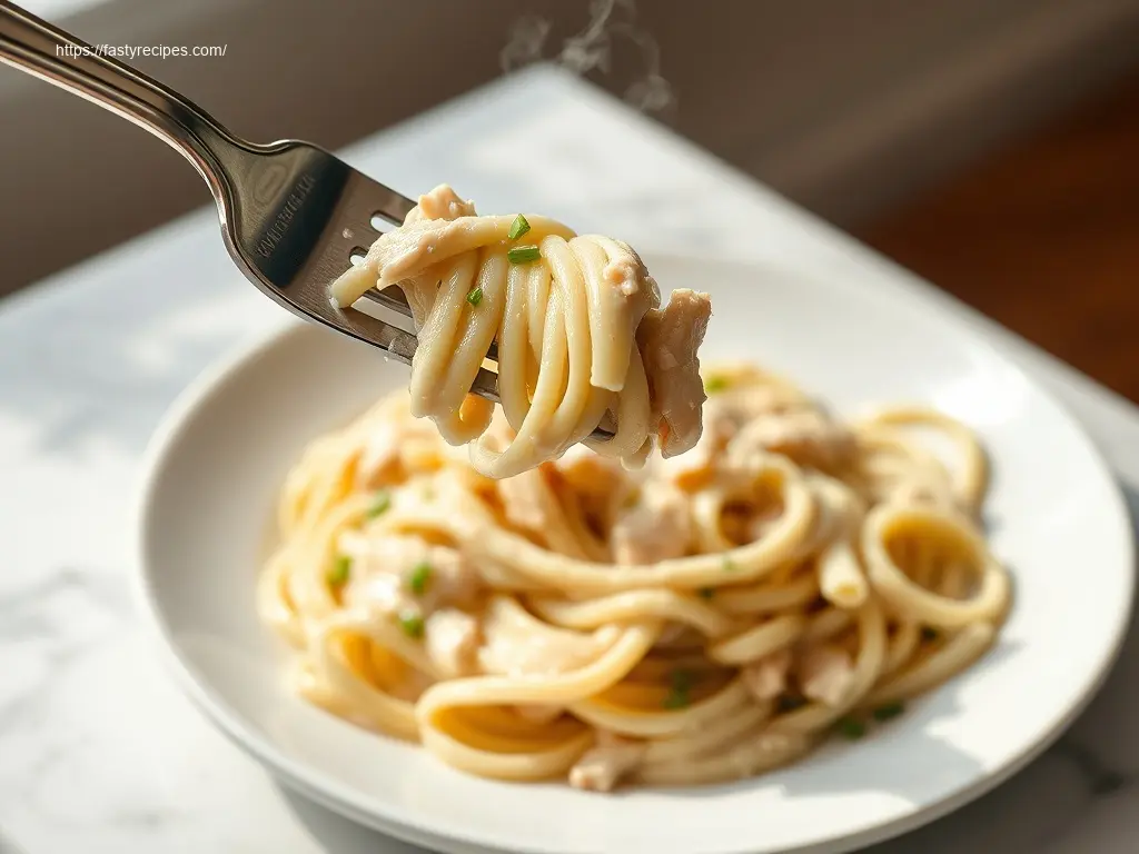 Dump & Go Chicken Alfredo: 6 Ways to Upgrade Dinner 1 Delicious Dump & Go Chicken Alfredo in a white bowl