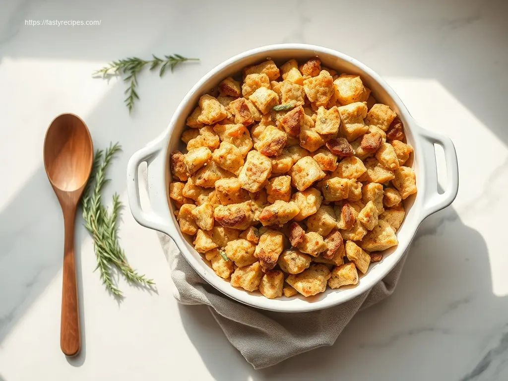 Delicious Gluten-Free Thanksgiving Stuffing in baking dish