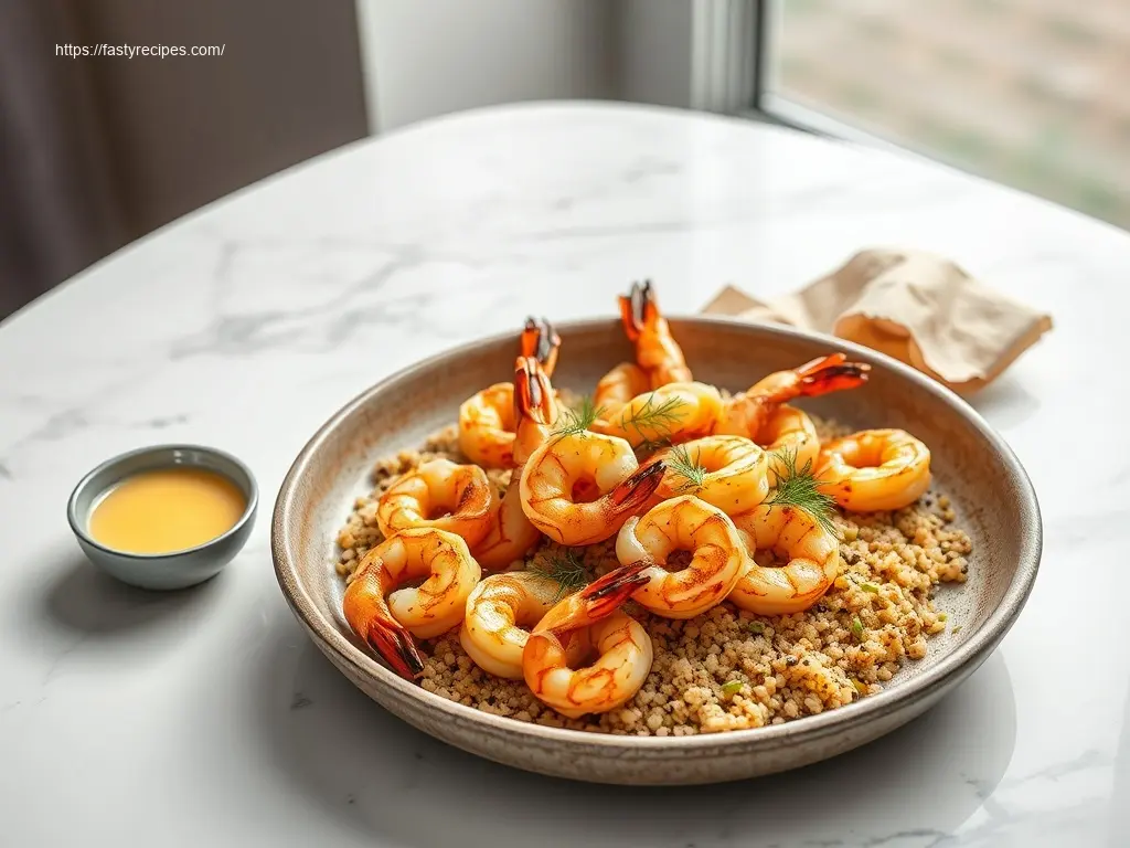 Lemon Dill Grilled Shrimp with Quinoa a healthy seafood dish