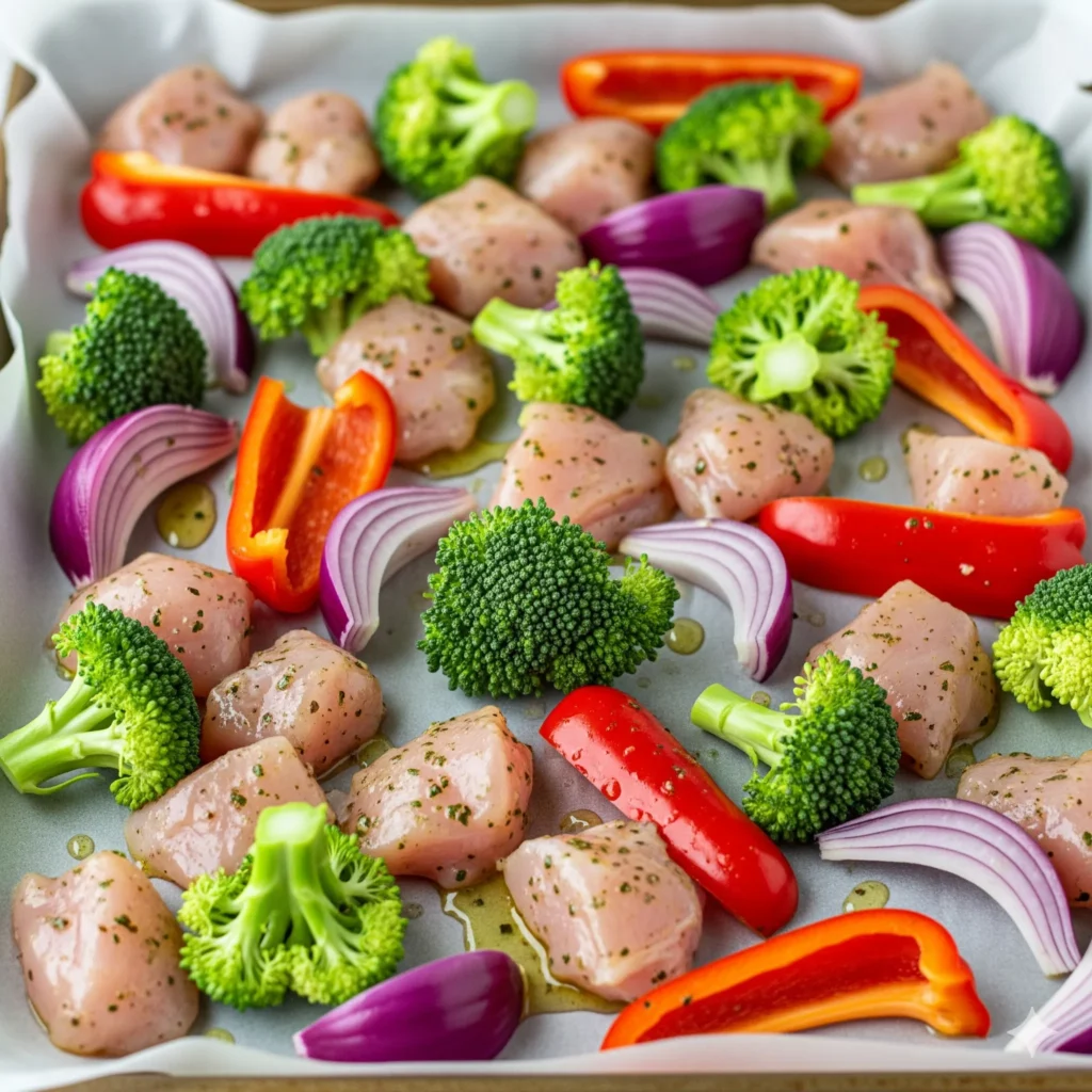 A collection of bowls filled with pasta rice with vegetables and chicken and quinoa with roasted vegetables.