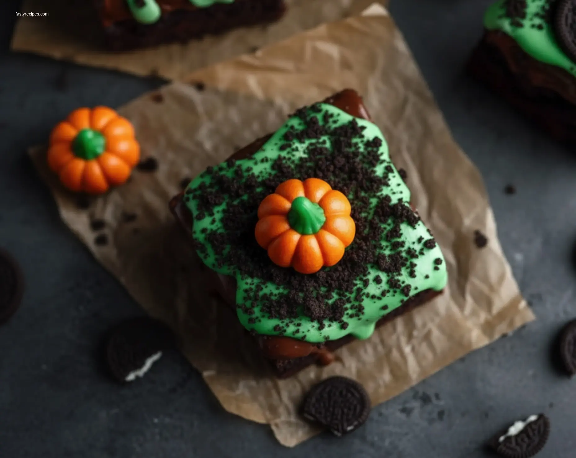 Gourmet Pumpkin Patch Brownies for a party
