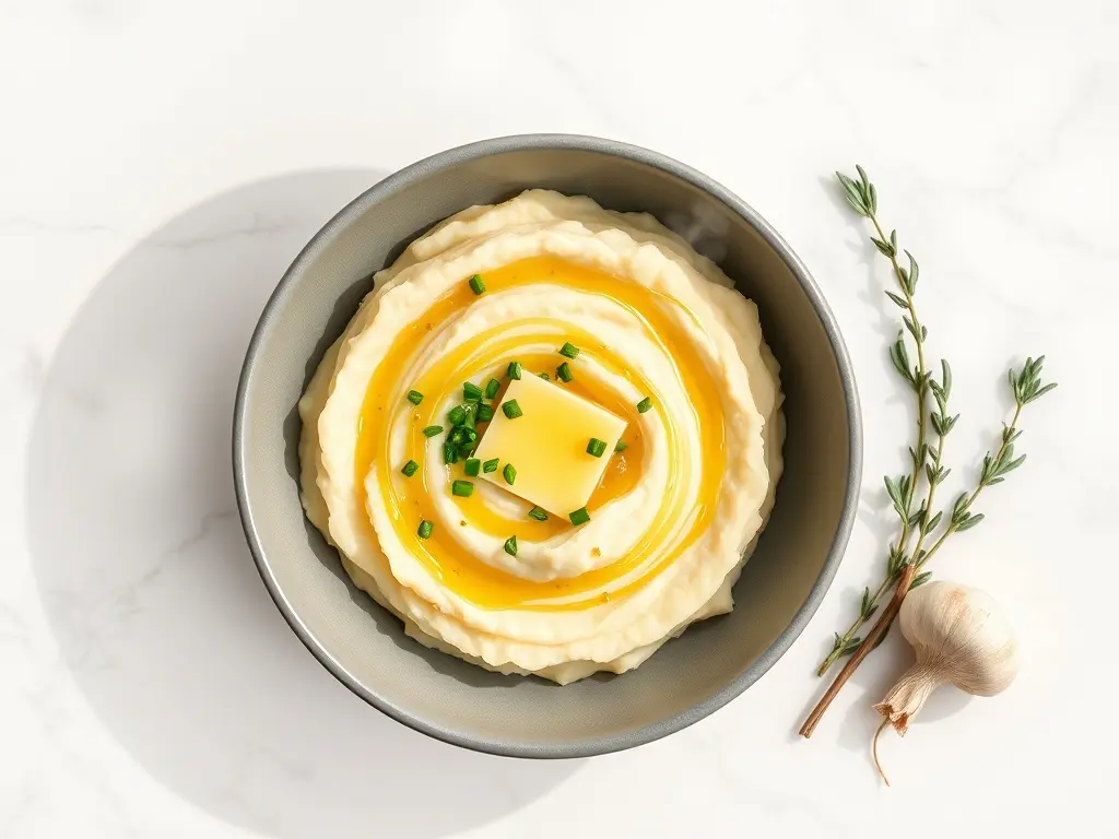 Delicious roasted garlic herb mashed potatoes