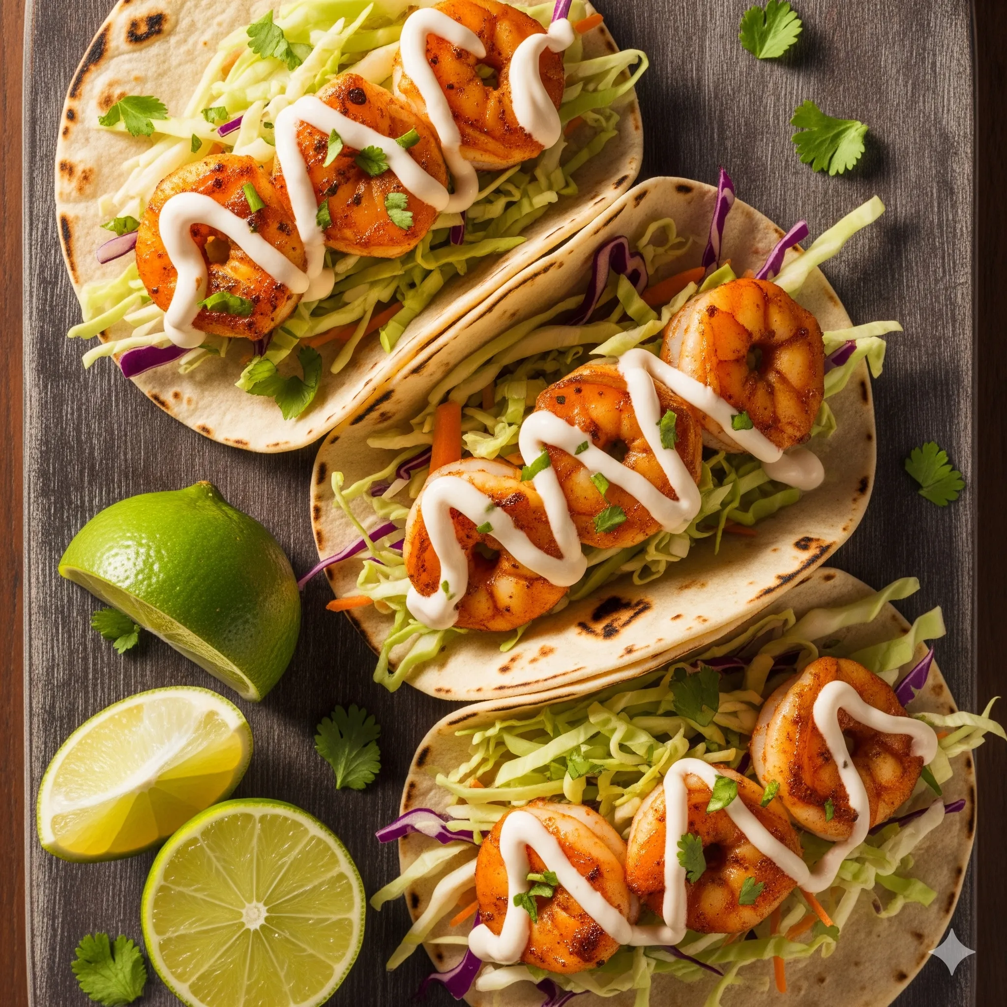 Summer Mexican Recipes: How to Make 5 Easy Meals 1 Shrimp tacos with slaw and lime wedges