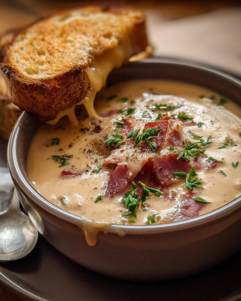 Creamy Reuben Soup: A Delicious Twist on a Classic 1 Bowl of creamy Reuben soup garnished with parsley.