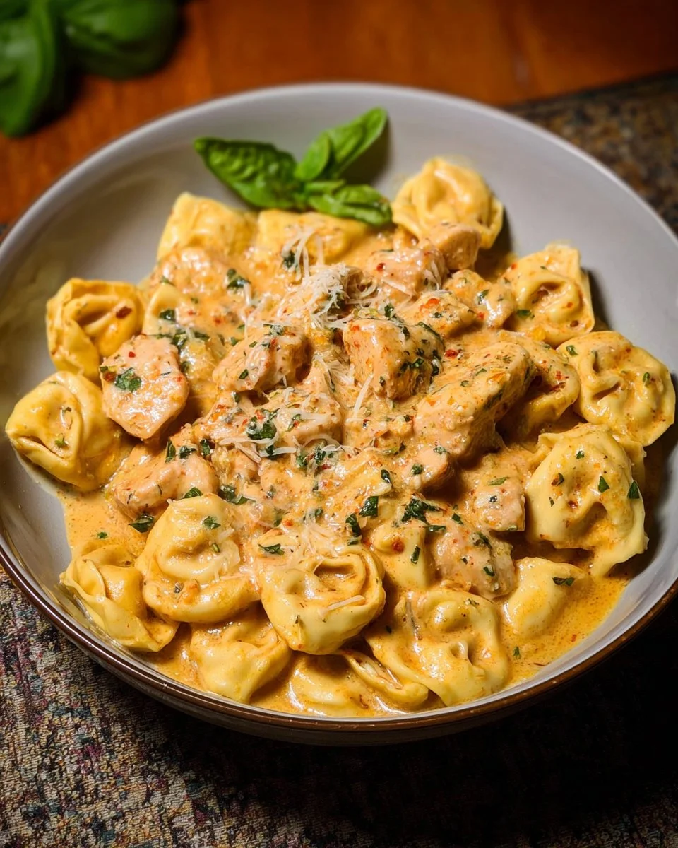 CrockPot Chicken Tortellini 1 Delicious CrockPot Chicken Tortellini served in a bowl