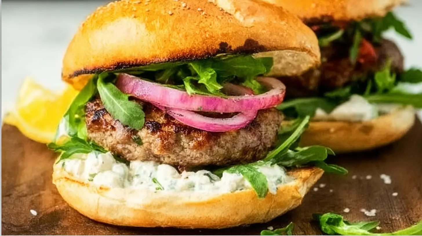 Garlic Smash Burgers: 10 Recipes You'll Love 2 Close-up of garlic smash burgers with melted cheese and fresh toppings.