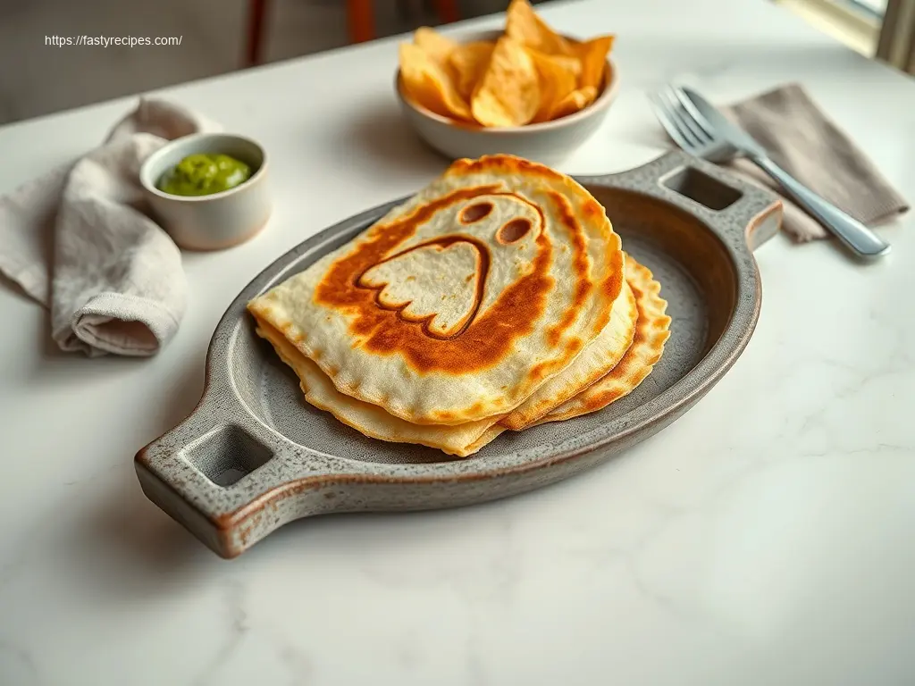 Ghostly Cheese Quesadillas for a fun Halloween meal