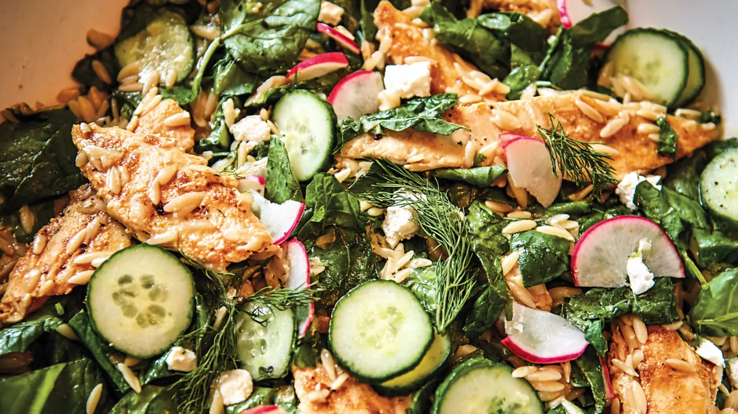 One-Skillet Chicken With Buttery Orzo: 2-Ingredient Wonder. 2 A close-up of a one-skillet chicken with buttery orzo dish, garnished with fresh herbs.