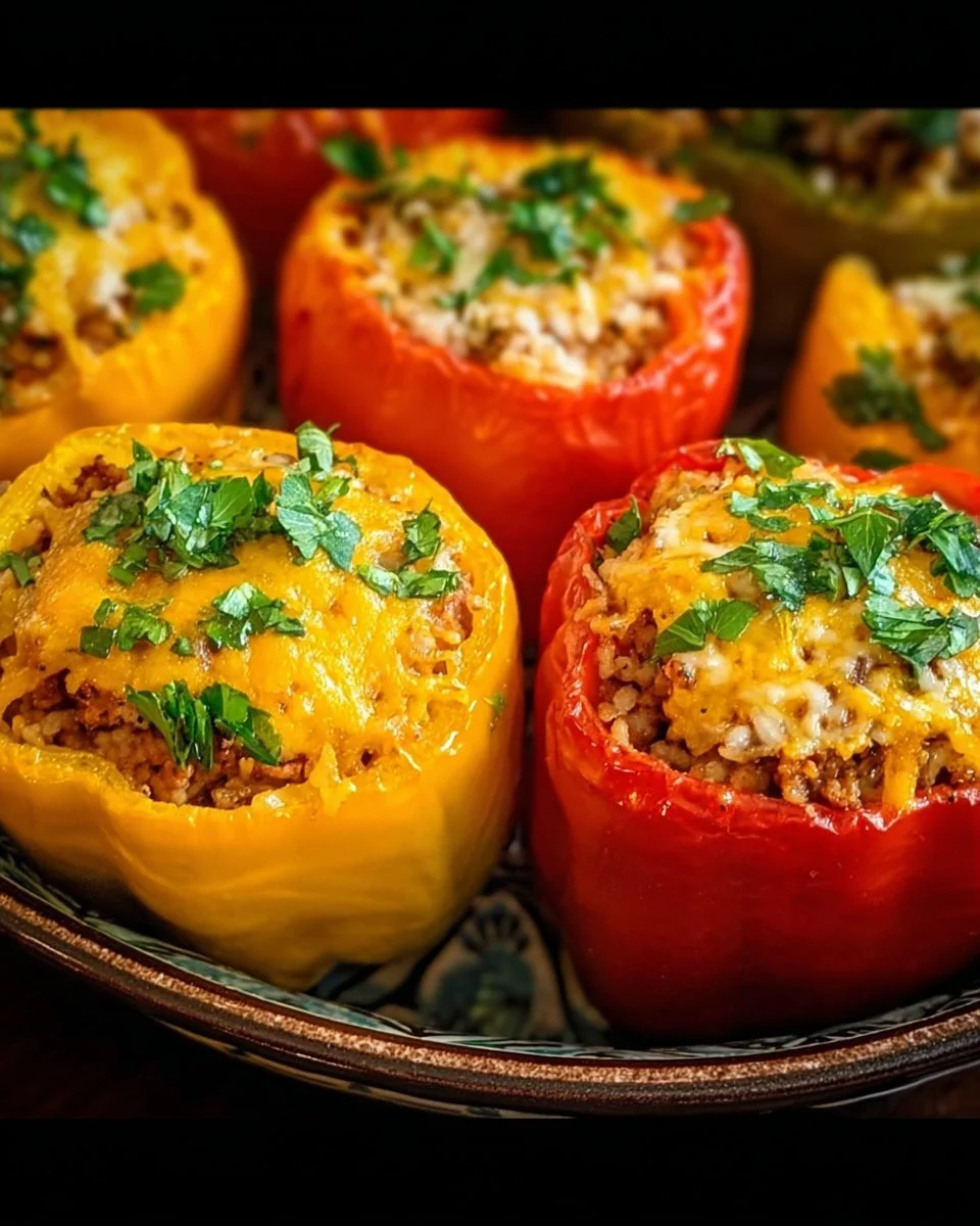 Slow Cooker Stuffed Bell Peppers 1 Delicious slow cooker stuffed bell peppers filled with rice and vegetables