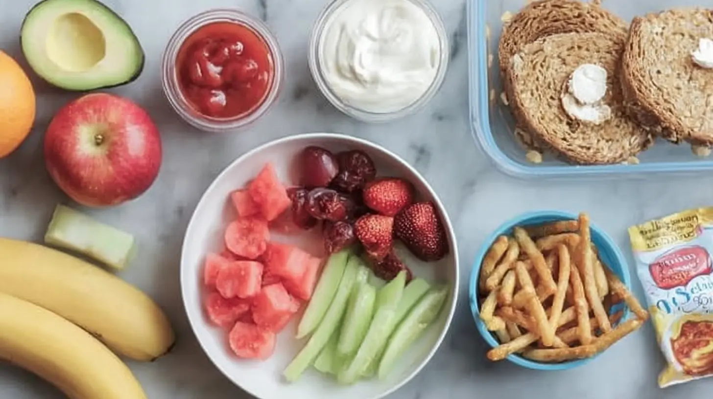 After School Snacks: 3 Smart Prep Hacks 1 A colorful assortment of healthy after school snacks, perfect for growing children.