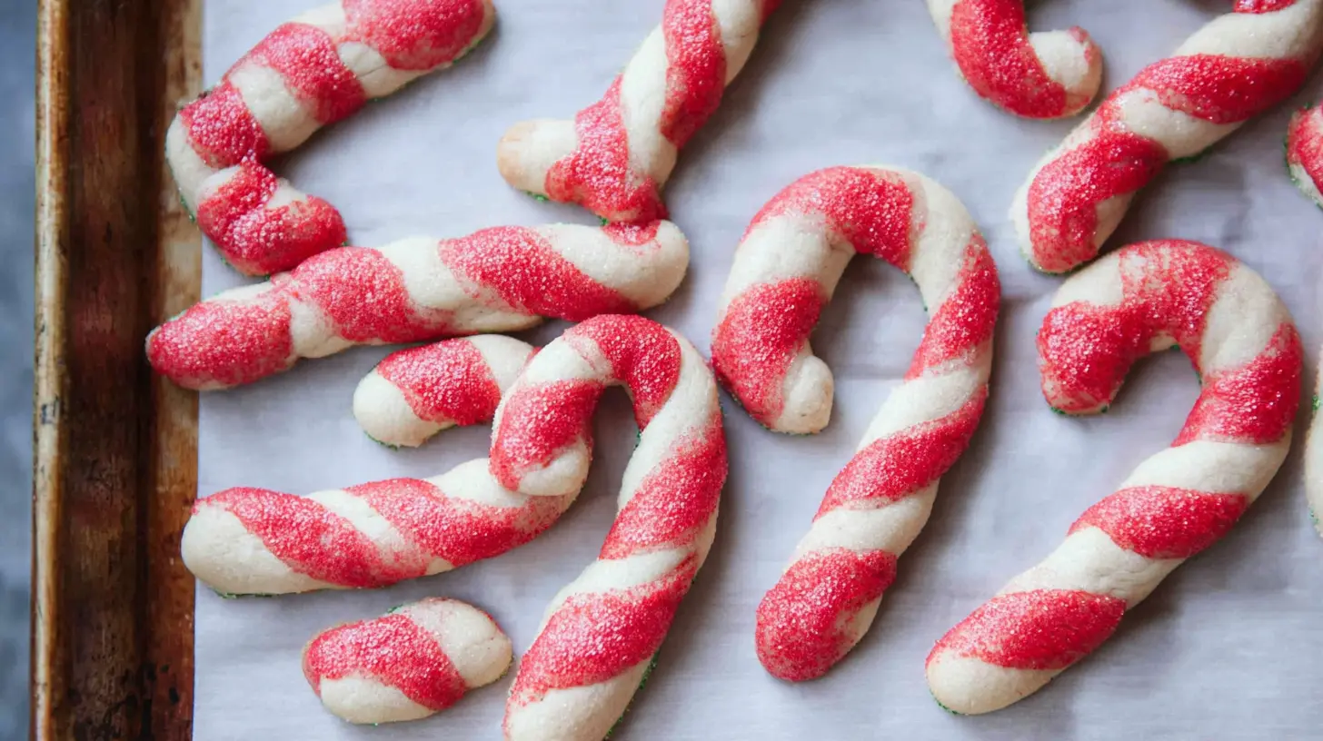 Candy Cane Cookies: 9 Festive Decorating Ideas 2 A plate with beautifully swirled red and white candy cane cookies, ready for the holidays.