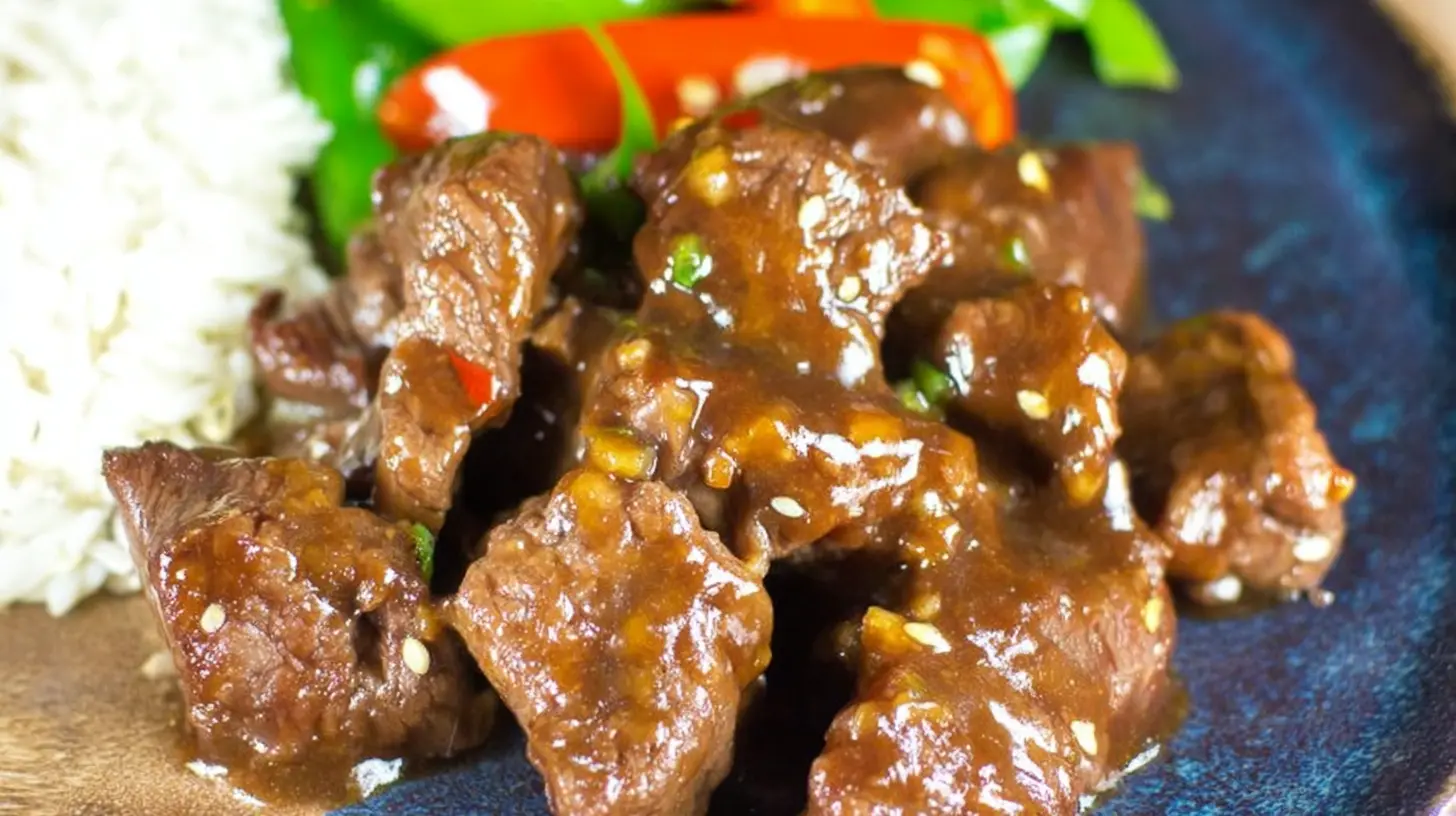 Sticky Steak Bites: 2-Minute Prep Secret 1 A serving of delicious sticky steak bites arranged appealingly