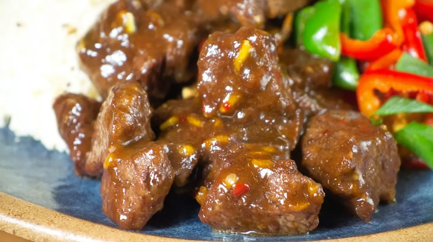 Sticky Steak Bites: 2-Minute Prep Secret 2 Close-up of perfectly cooked sticky steak bites, glistening with sauce