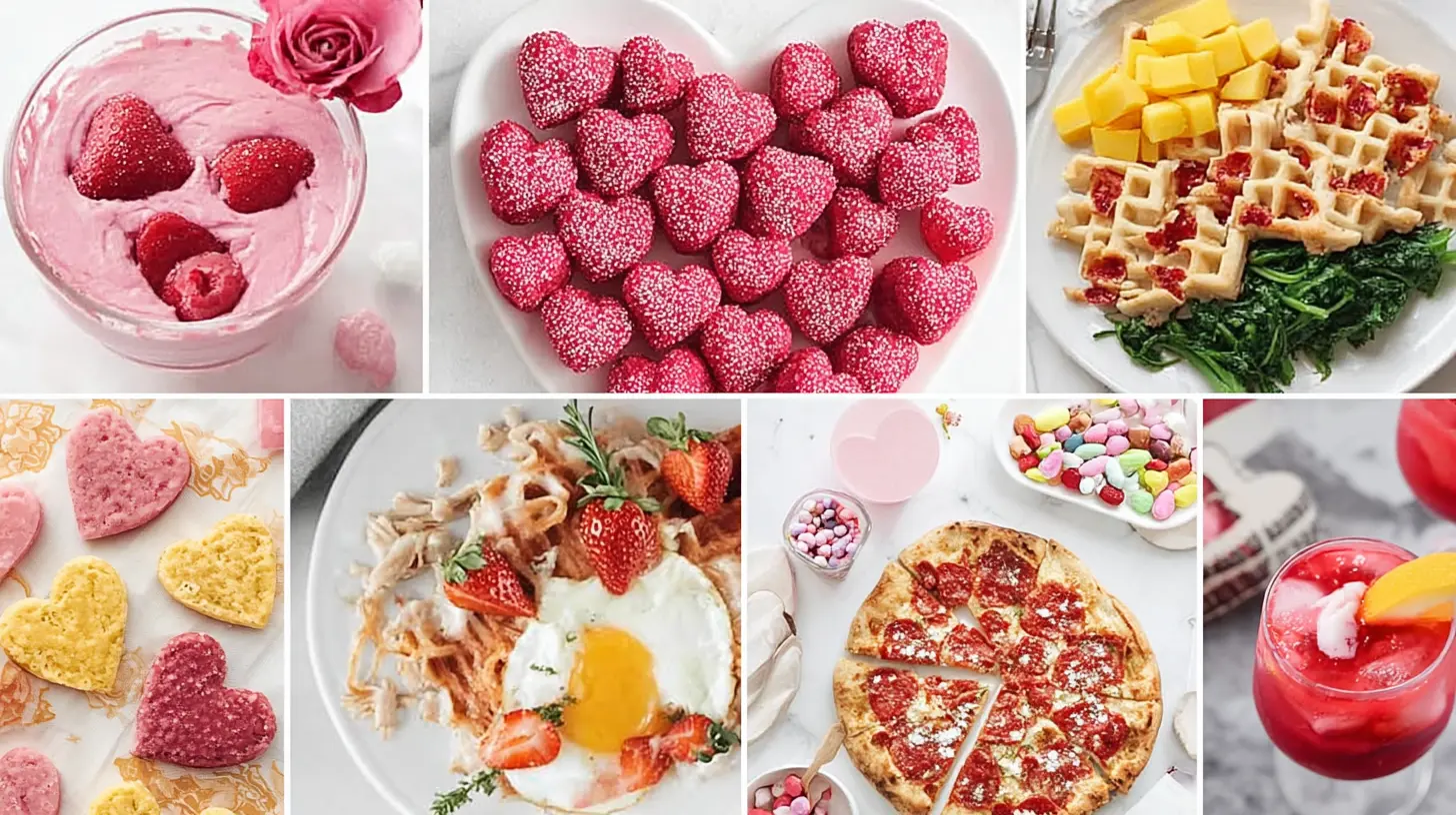 Valentines Recipes: 2 Decadent Desserts You'll Adore 1 Various valentines recipes arranged beautifully for a special occasion
