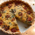 A delectable Best Christmas Quiche, showcasing its flaky pastry and vibrant filling.