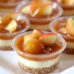 Multiple caramel apple dessert cups, elegantly arranged for a party or special event.