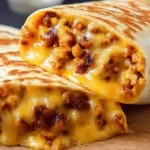Golden-brown grilled cheese burrito with a crispy exterior.