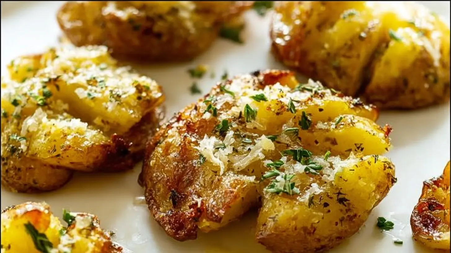 Baked Smashed Potatoes: 3 Secrets to Crispy Perfection 2 A close-up of crispy baked smashed potatoes, seasoned and golden brown