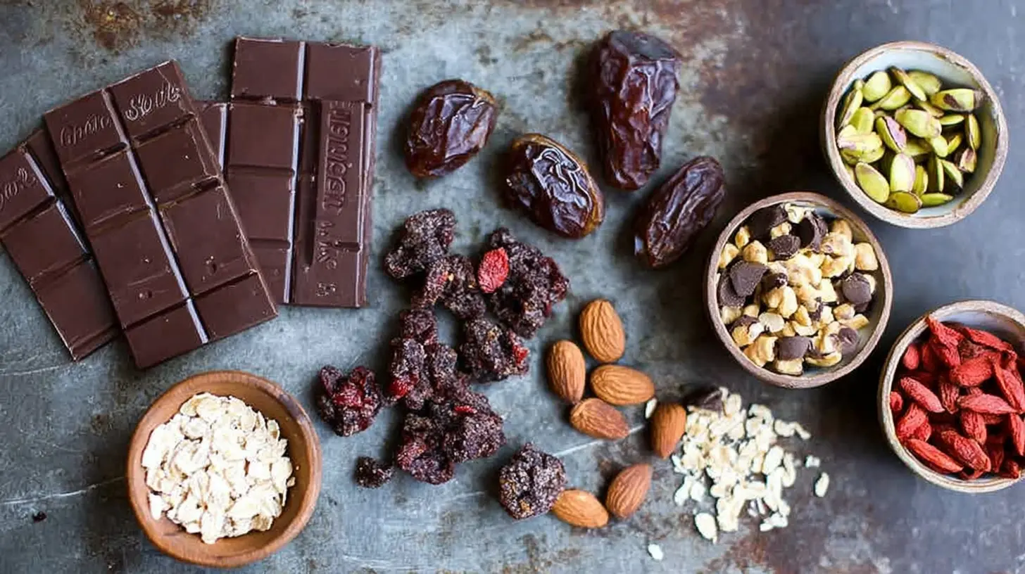 A bowl of Dark Chocolate-Cherry Trail Mix designed for anti-inflammation