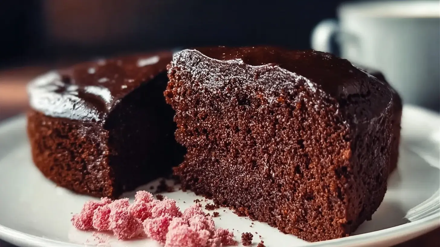 Soft and Moist Chocolate Cake: 3 Flavor Upgrades 2 A delectable soft and moist chocolate cake slice with frosting