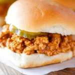 Spicy Cajun Chicken Sloppy Joes piled high on a bun