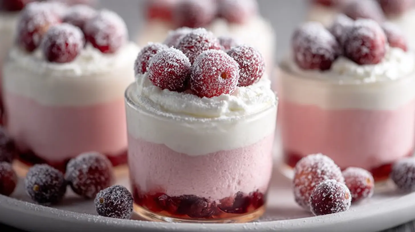 Delicious cranberry mousse cups with a creamy texture