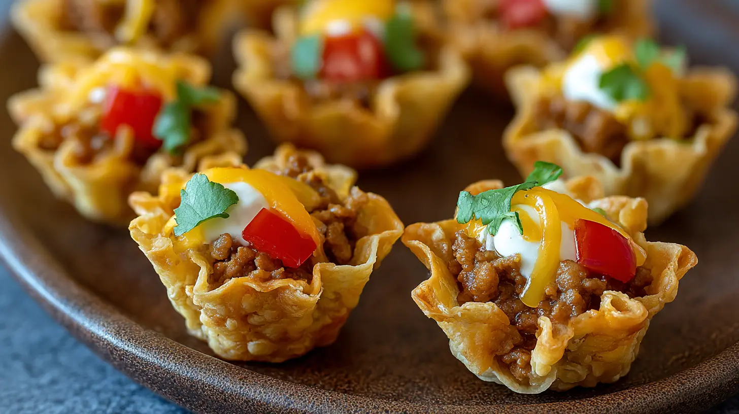 A serving of delicious taco ranch bites, perfectly arranged.
