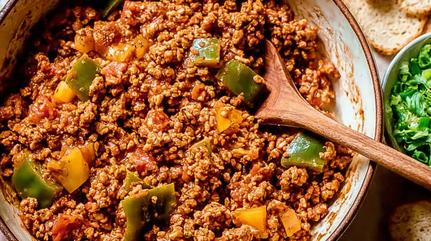 A freshly prepared quick ground turkey meal in a bowl, ready to eat.